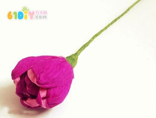 教师节手工花 皱纹纸郁金香制作